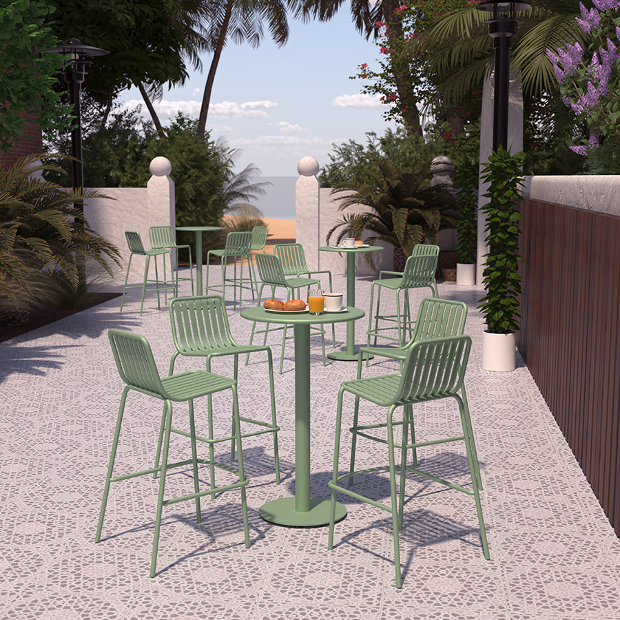 Breeze Aluminium Round Poseur Bar Table