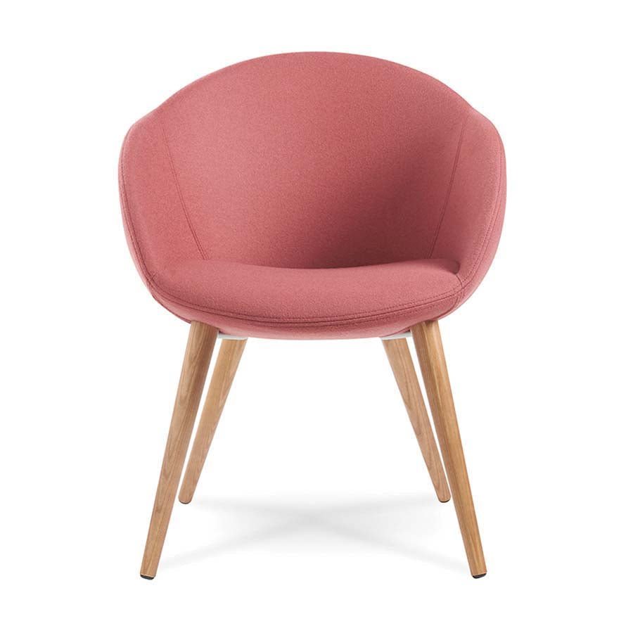 Joss Single Seater Lounge Chair with Conical Oak Legs