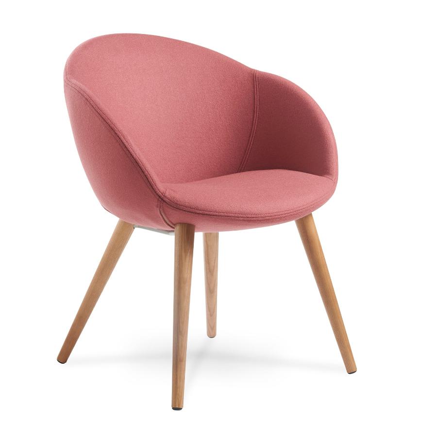 Joss Single Seater Lounge Chair with Conical Oak Legs