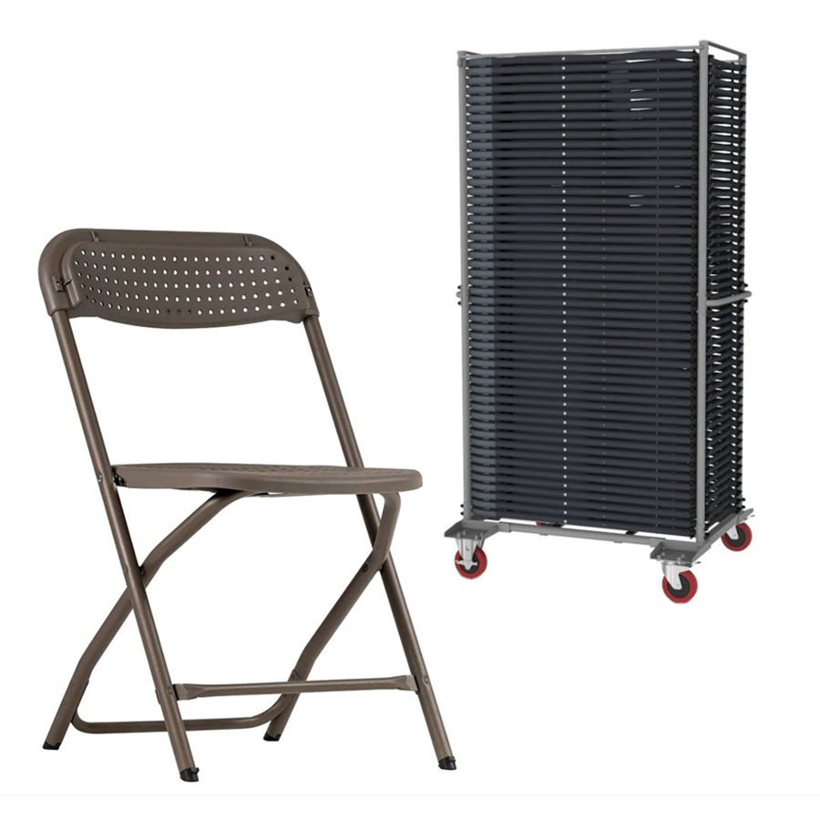 BigClassic x50 Folding Chairs & Trolley Bundle