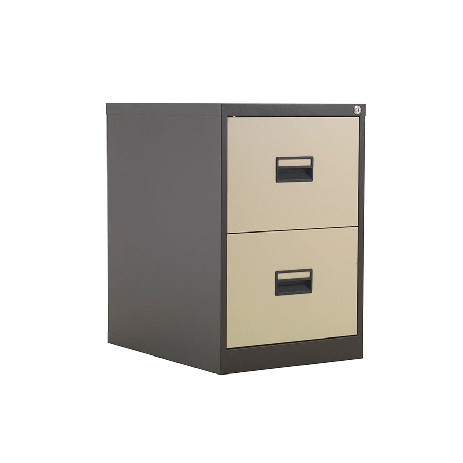 Talos Steel Filing Cabinet 2 drawer Coffee Cream