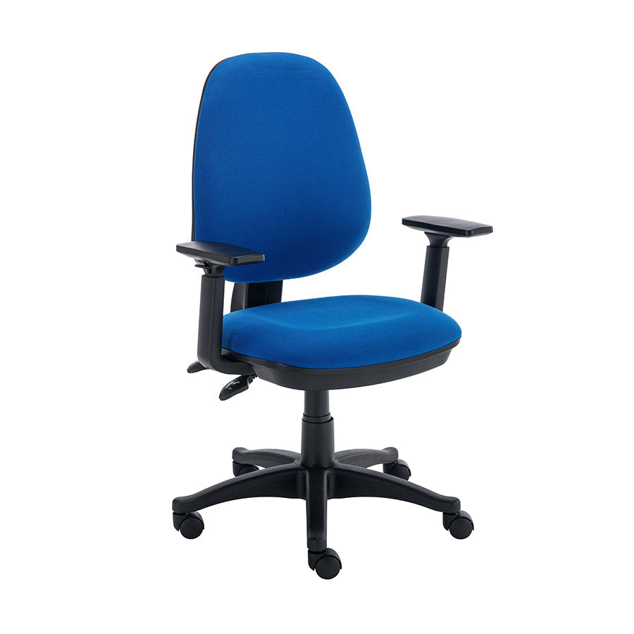 WORKSPACE NOW OPERATOR CHAIR – ADJUSTABLE ARMS INSTALLED-:BLUE