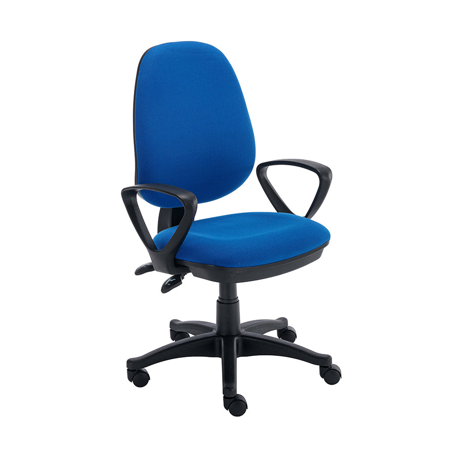 WORKSPACE NOW OPERATOR CHAIR – FIXED ARMS INSTALLED-:BLUE