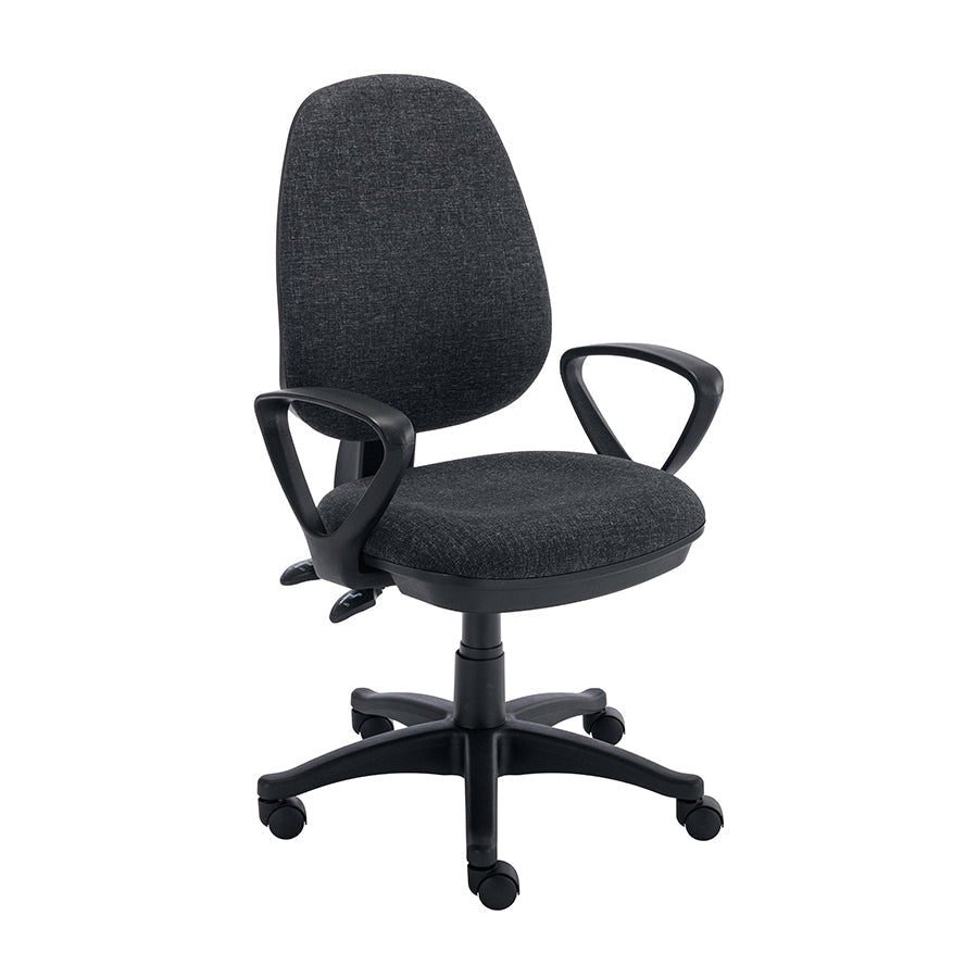 WORKSPACE NOW OPERATOR CHAIR – FIXED ARMS INSTALLED-: CHARCOAL