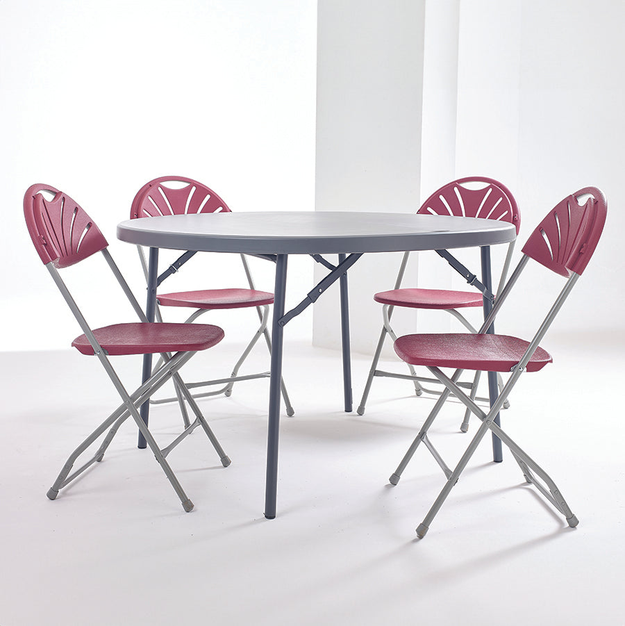 2000 Classic Lightweight Folding Chair Burgundy Lifestyle Image 1 CF40010