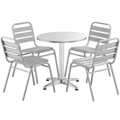 Rio Circular Pedestal Table + 4  Side Chairs
