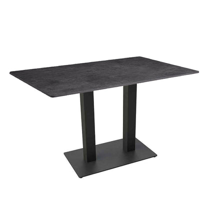 Boston Rectangular table with a 1200x700mm Extrema Laminate Metallic Anthracite table top and a modern matt black table base