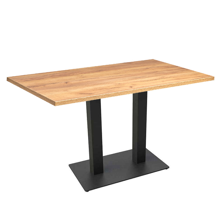 Boston Rectangular table with a 1200x700mm Golden Oak MFC table top and a modern matt black table base