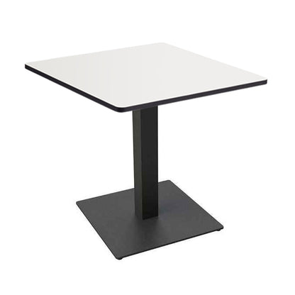 Boston Square table with a 800x800mm Extrema Laminate White table top and a modern matt black table base