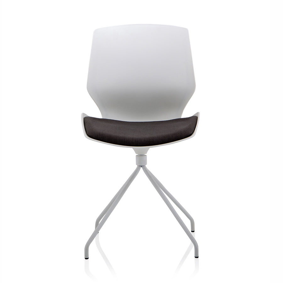 Florence Spindle White Frame Fabric Seat Visitor Chair
