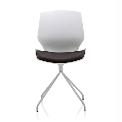 Florence Spindle White Frame Fabric Seat Visitor Chair