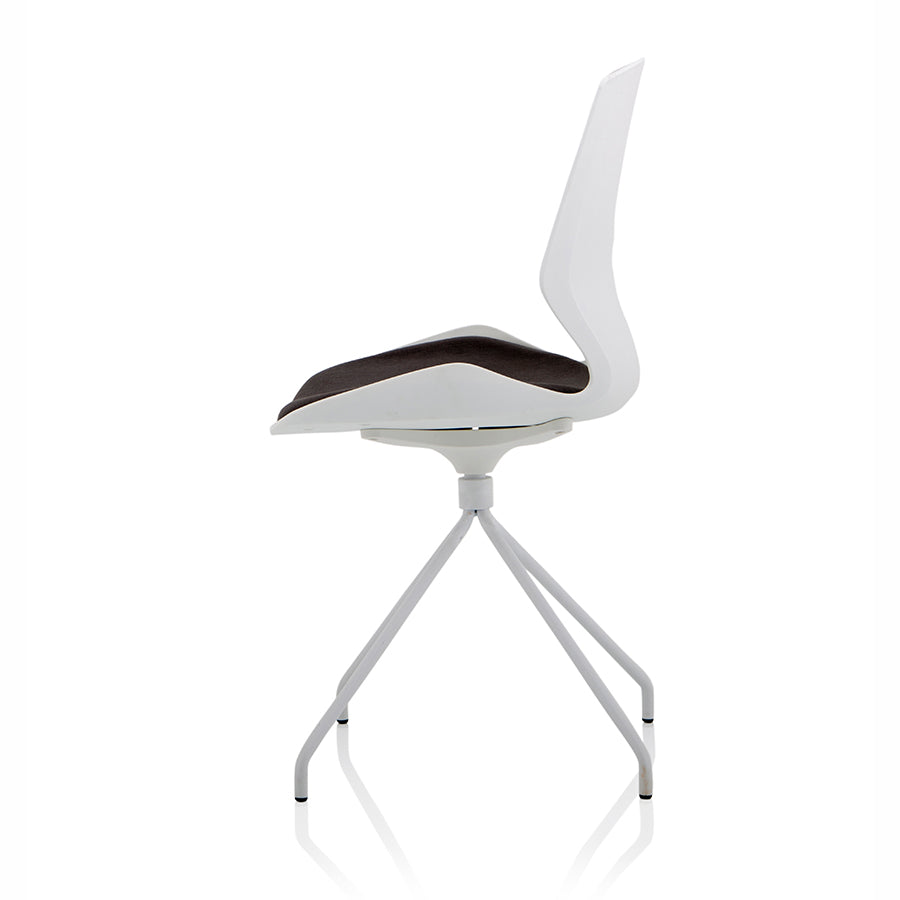 Florence Spindle White Frame Fabric Seat Visitor Chair