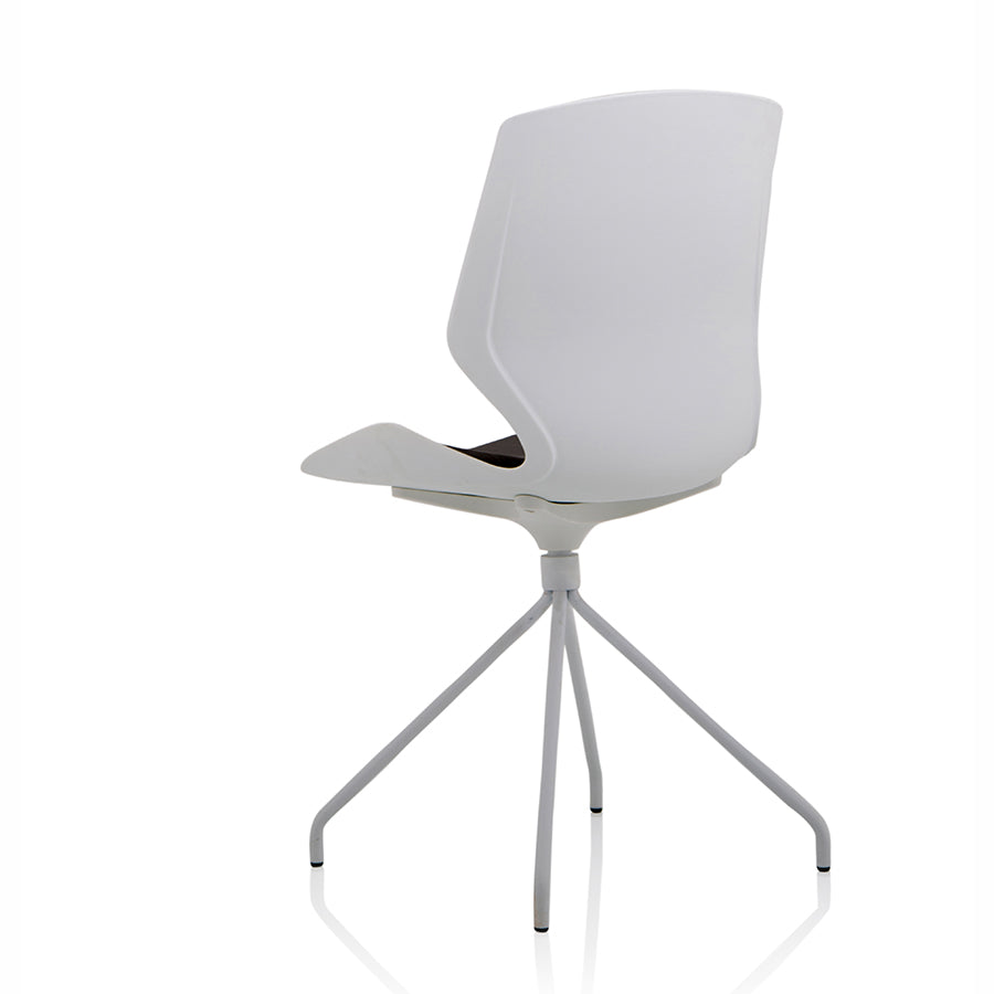 Florence Spindle White Frame Fabric Seat Visitor Chair