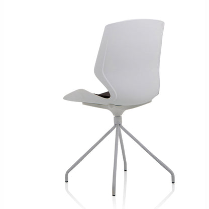 Florence Spindle White Frame Fabric Seat Visitor Chair