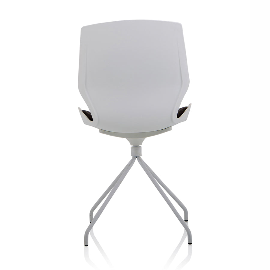 Florence Spindle White Frame Fabric Seat Visitor Chair