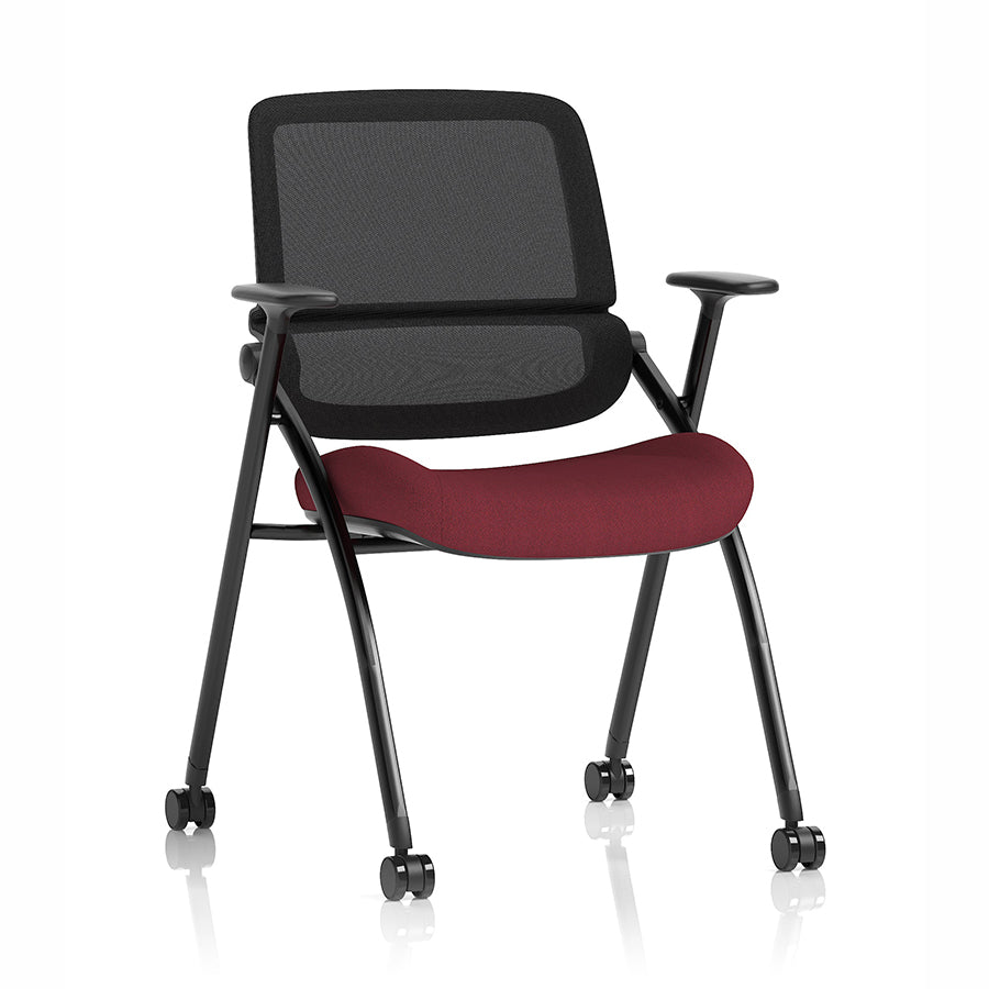 Capra Mesh Back Folding Office Training Chair in Bespoke Ginseng Chilli Colour