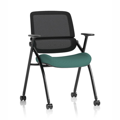 Capra Mesh Back Folding Office Training Chair in Bespoke Quest Kelp Colour