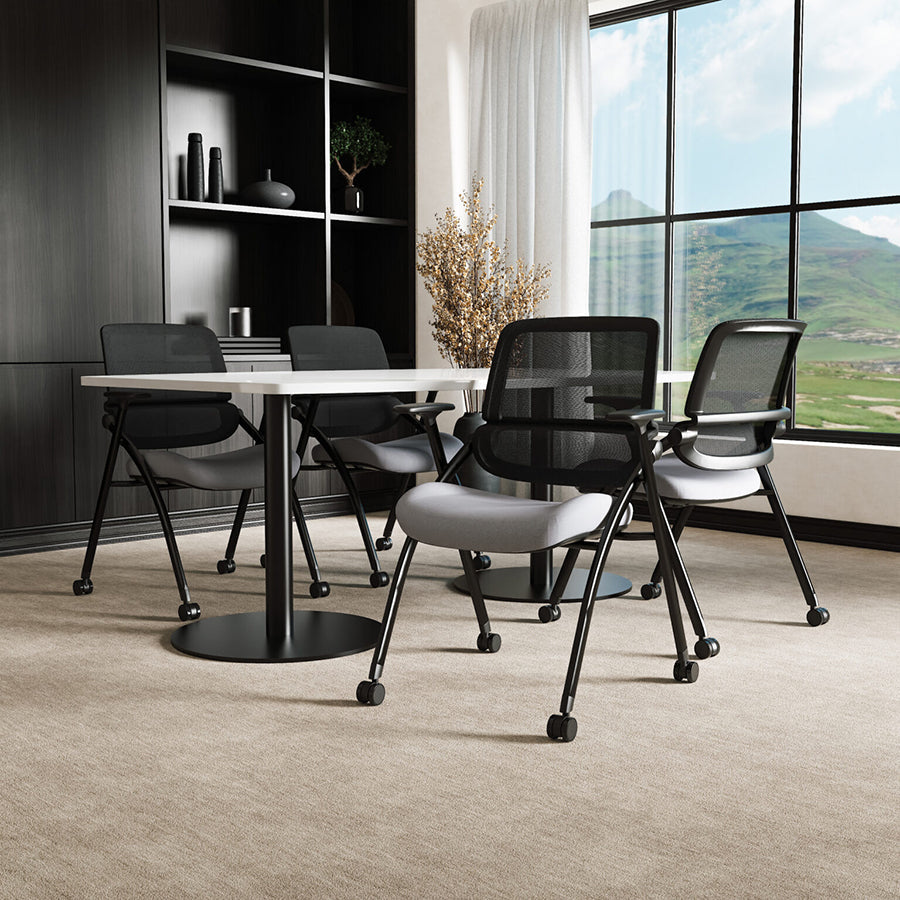 Capra Mesh Back Folding Office Training Chair in Bespoke Quest Shell Colour Lifestyle Image
