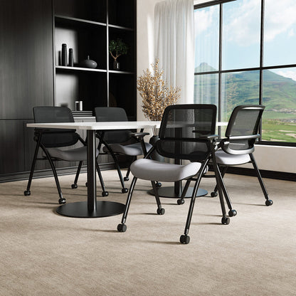 Capra Mesh Back Folding Office Training Chair in Bespoke Quest Shell Colour Lifestyle Image
