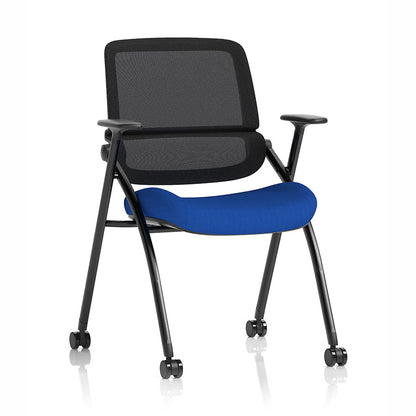 Capra Mesh Back Folding Office Training Chair in Bespoke Stevia Blue Colour