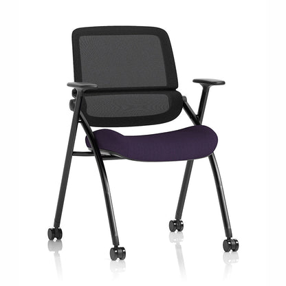 Capra Mesh Back Folding Office Training Chair in Bespoke Tansy Purple Colour