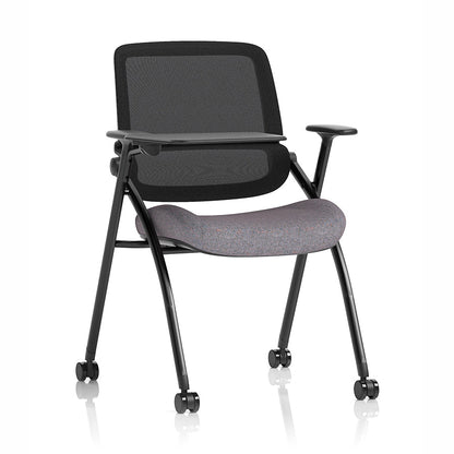 Capra Mesh Back Folding Office Training Chair with Writing Tablet in Bespoke Rivet Fuse Colour
