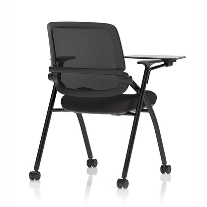 Capra Mesh Back Folding Office Training Chair with Writing Tablet in Black 3