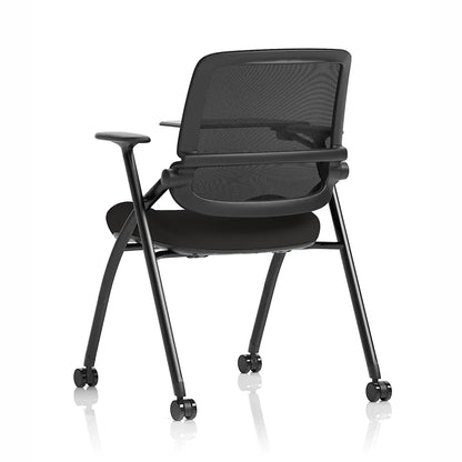 Capra Mesh Back Folding Office Training Chair with Writing Tablet in Black 5