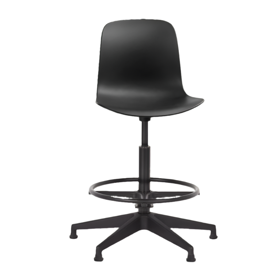 Flux Task Stool Traffic Black Front view