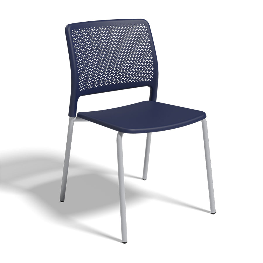 Grafton Stacking 4 Leg Chair on glides nordic seat and back with cool grey frame
