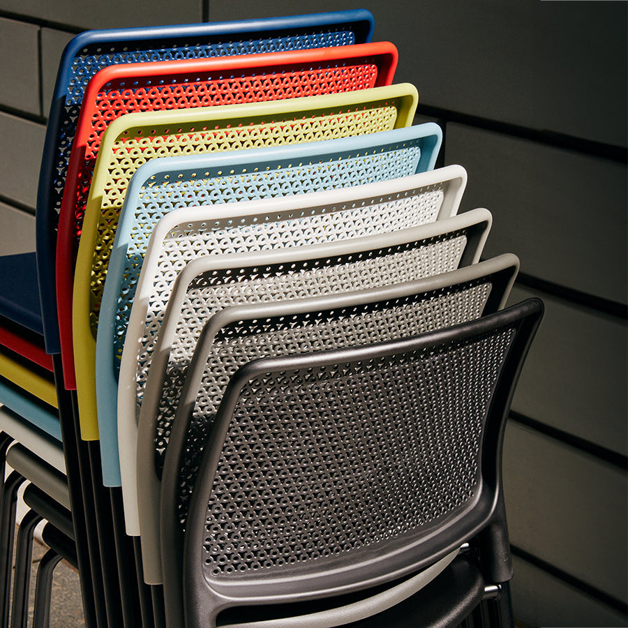 Grafton Stacking 4 Leg Chair on glides 8 chairs stacked lifestyle image 1