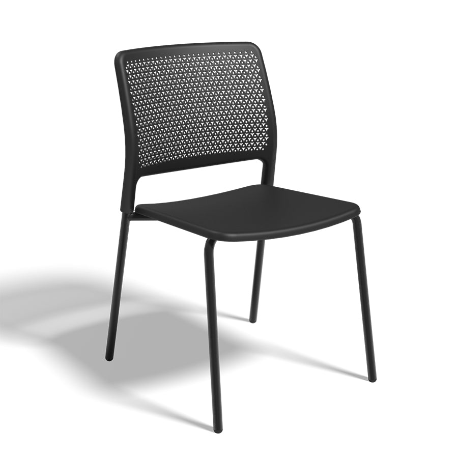 Grafton Stacking 4 Leg Chair on glides black seat and back with black frame