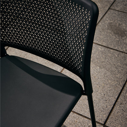 Grafton Stacking 4 Leg Chair on glides black seat and frame close up