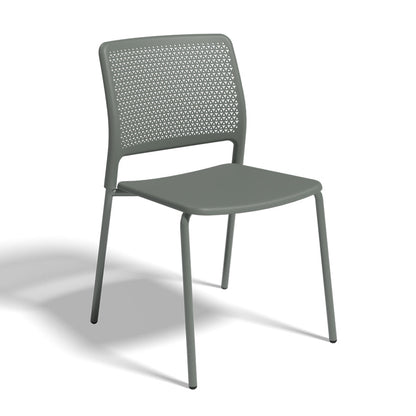 Grafton Stacking 4 Leg Chair on glides blue grey seat and back with blue grey frame