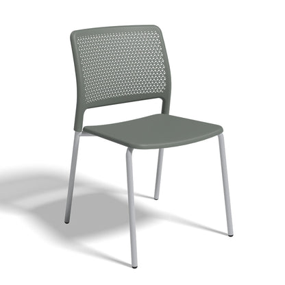 Grafton Stacking 4 Leg Chair on glides blue grey seat and back with cool grey frame