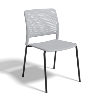 Grafton Stacking 4 Leg Chair on glides cool grey seat and back with black frame