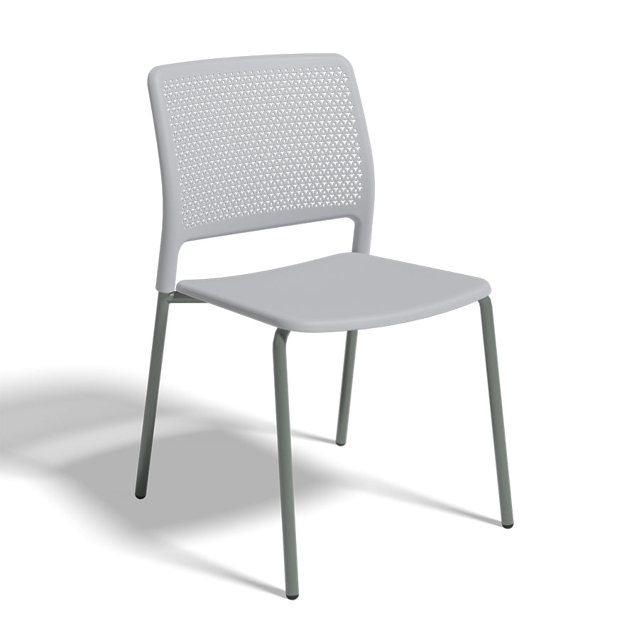 Grafton Stacking 4 Leg Chair on glides cool grey seat and back with blue grey frame