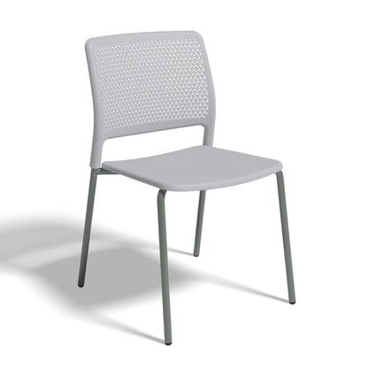 Grafton Stacking 4 Leg Chair on glides cool grey seat and back with blue grey frame