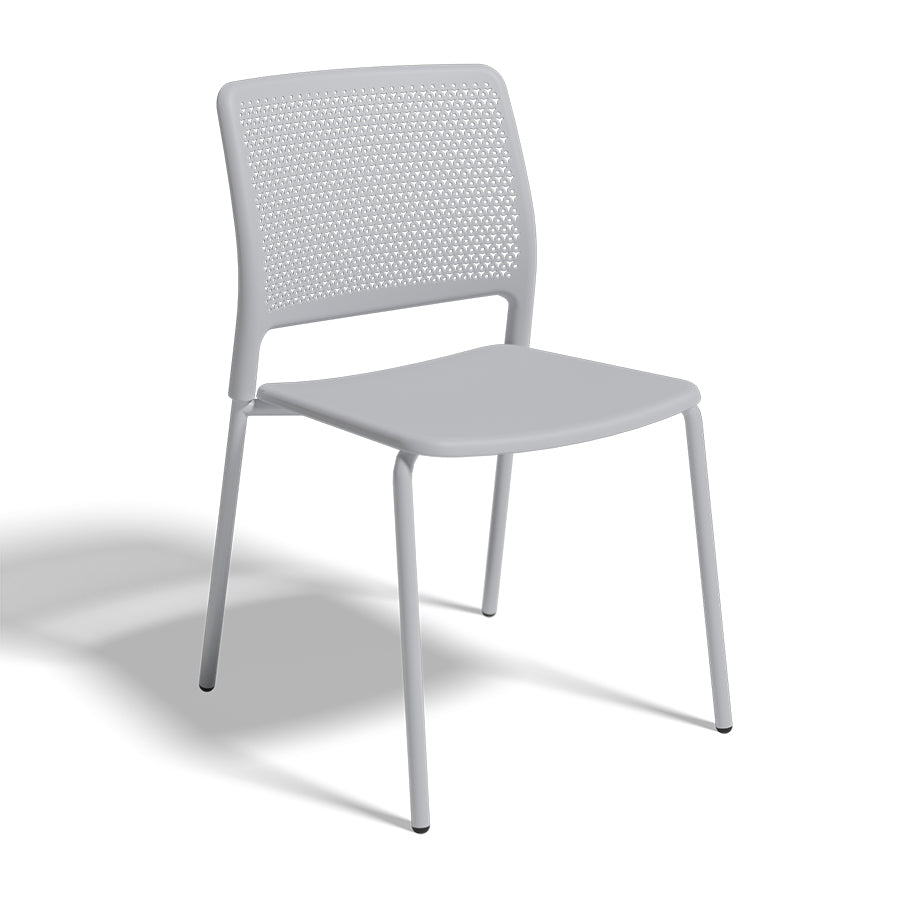 Grafton Stacking 4 Leg Chair on glides cool grey seat and back with cool grey frame