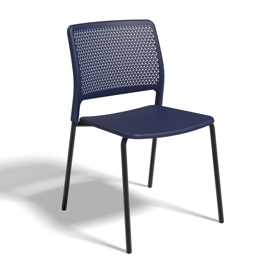 Grafton Stacking 4 Leg Chair on glides nordic seat and back with black frame