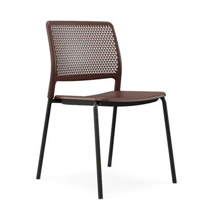 Grafton Stacking 4 Leg Chair on glides raw jasper seat and back with black frame