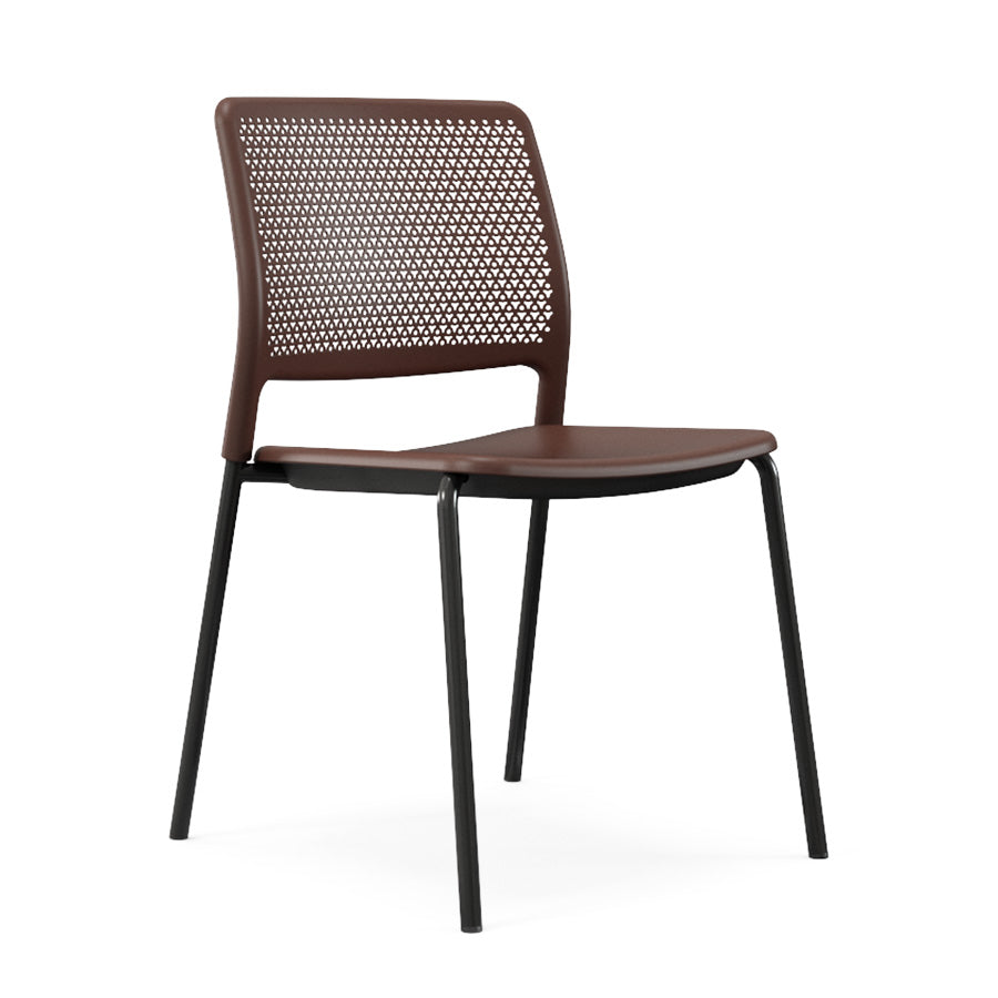 Grafton Stacking 4 Leg Chair on glides raw jasper seat and back with black frame