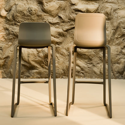 Hatton One Piece Midi and High Back Stools Back View Lifestyle Image