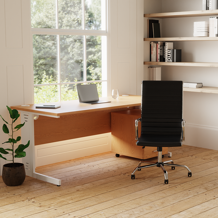 Impulse 1400mm Slimline Desk Cable Managed Leg