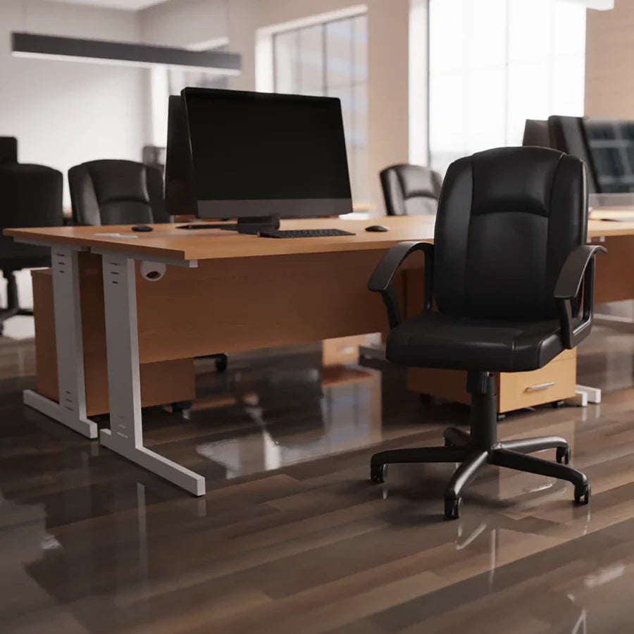Impulse 1000mm Straight Desk Cable Managed Leg