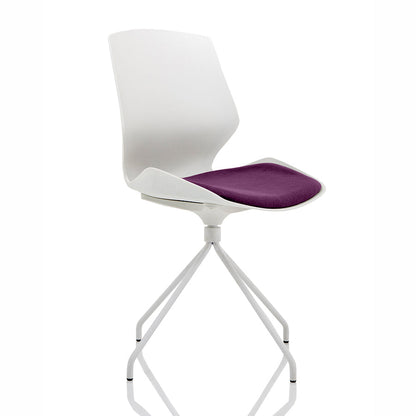 Florence Spindle White Frame Fabric Seat Visitor Chair