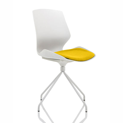Florence Spindle White Frame Fabric Seat Visitor Chair