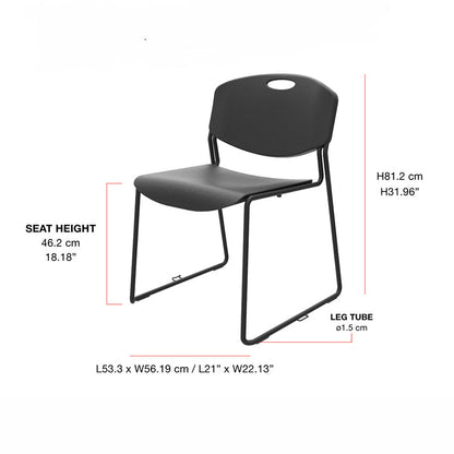 Monza Stacking and Linking Chair Black Dimensions