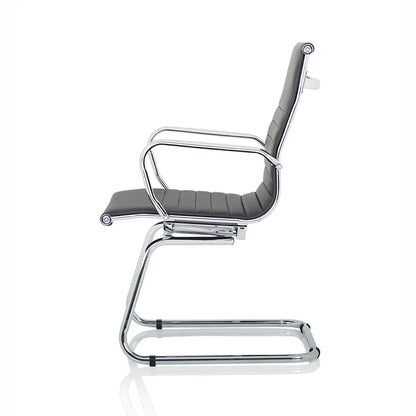 Nola Cantilever Faux Leather Visitor Chair With Arms