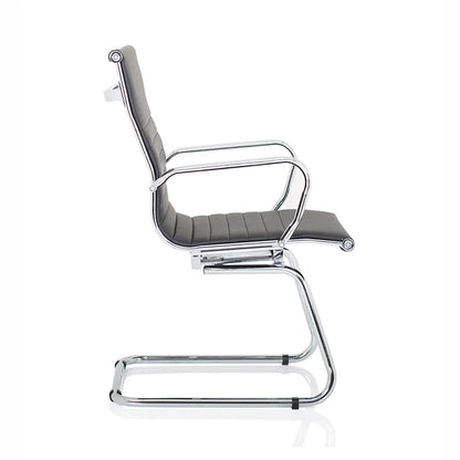 Nola Cantilever Faux Leather Visitor Chair With Arms